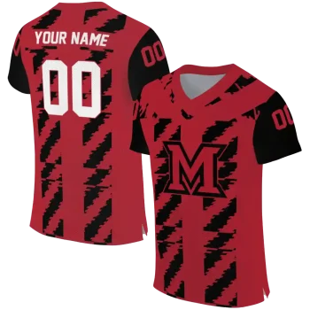 customized miami redhawks stripe block red jersey best selling