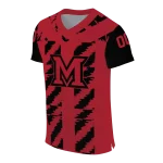 customized miami redhawks stripe block red jersey best selling