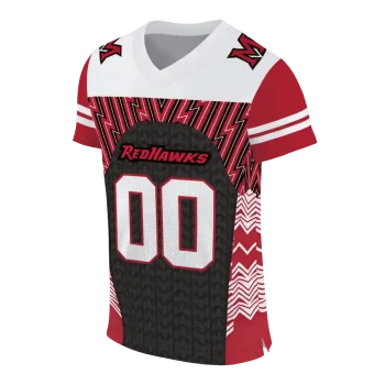customized miami redhawks tire arrows red black white jersey fashion forward