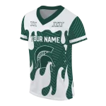 customized michigan state spartans dripping flames green white jersey best selling