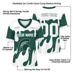 customized michigan state spartans dripping flames green white jersey best selling