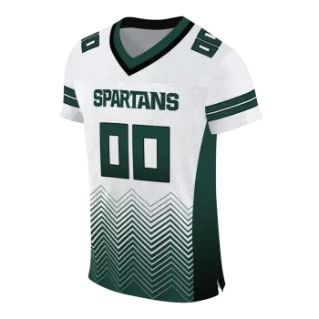 customized michigan state spartans halftone sweep white black jersey fashion forward