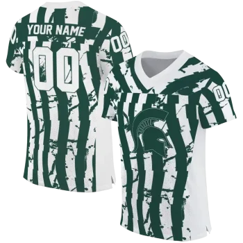 customized michigan state spartans stripe splatter green jersey best selling