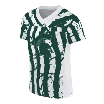 customized michigan state spartans stripe splatter green jersey fashion forward