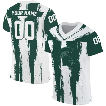customized michigan state spartans striped texture green jersey best selling