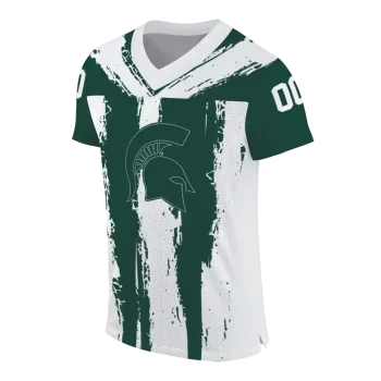 customized michigan state spartans striped texture green jersey fashion forward