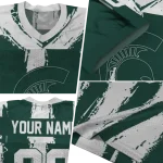 customized michigan state spartans striped texture green jersey best selling