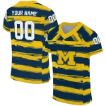 customized michigan wolverines art stripe blue jersey best selling