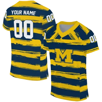 customized michigan wolverines art stripe blue jersey best selling
