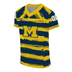 customized michigan wolverines art stripe blue jersey best selling