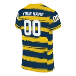 customized michigan wolverines art stripe blue jersey best selling