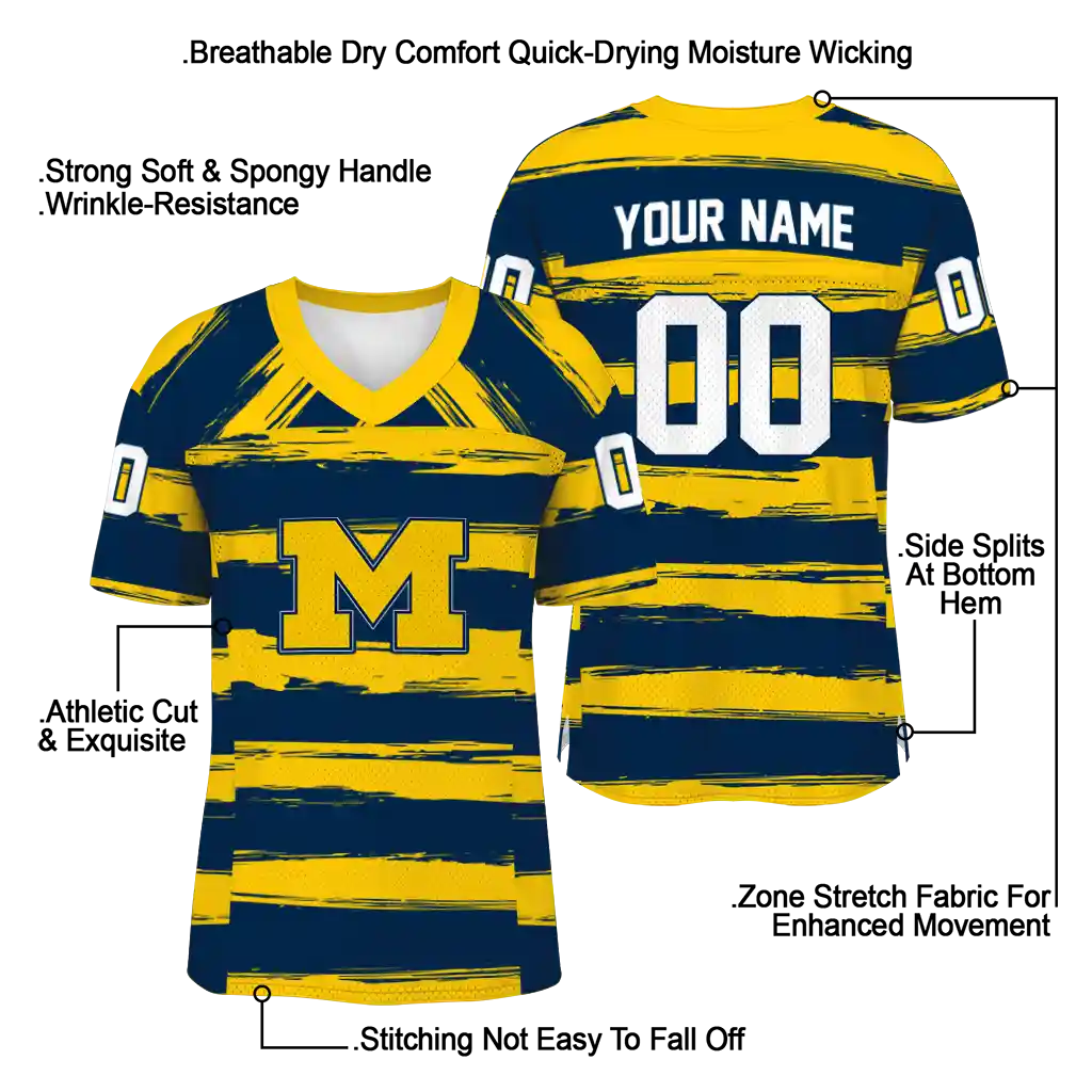 customized michigan wolverines art stripe blue jersey latest model customized michigan wolverines art stripe blue jersey latest model
