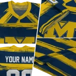 customized michigan wolverines art stripe blue jersey best selling
