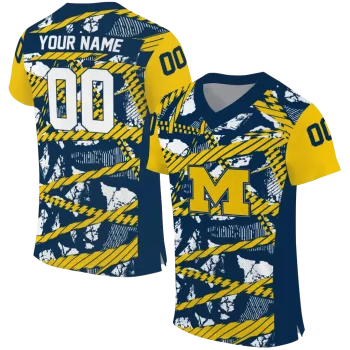 customized michigan wolverines camo shatter blue jersey best selling