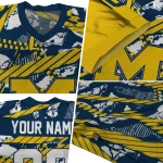 customized michigan wolverines camo shatter blue jersey best selling