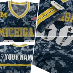 customized michigan wolverines camouflage abstract blue jersey best selling
