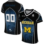 customized michigan wolverines halftone slant blue black jersey best selling