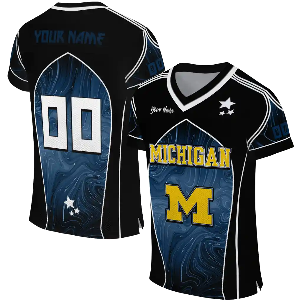 customized michigan wolverines halftone slant blue black jersey best selling customized michigan wolverines halftone slant blue black jersey best selling