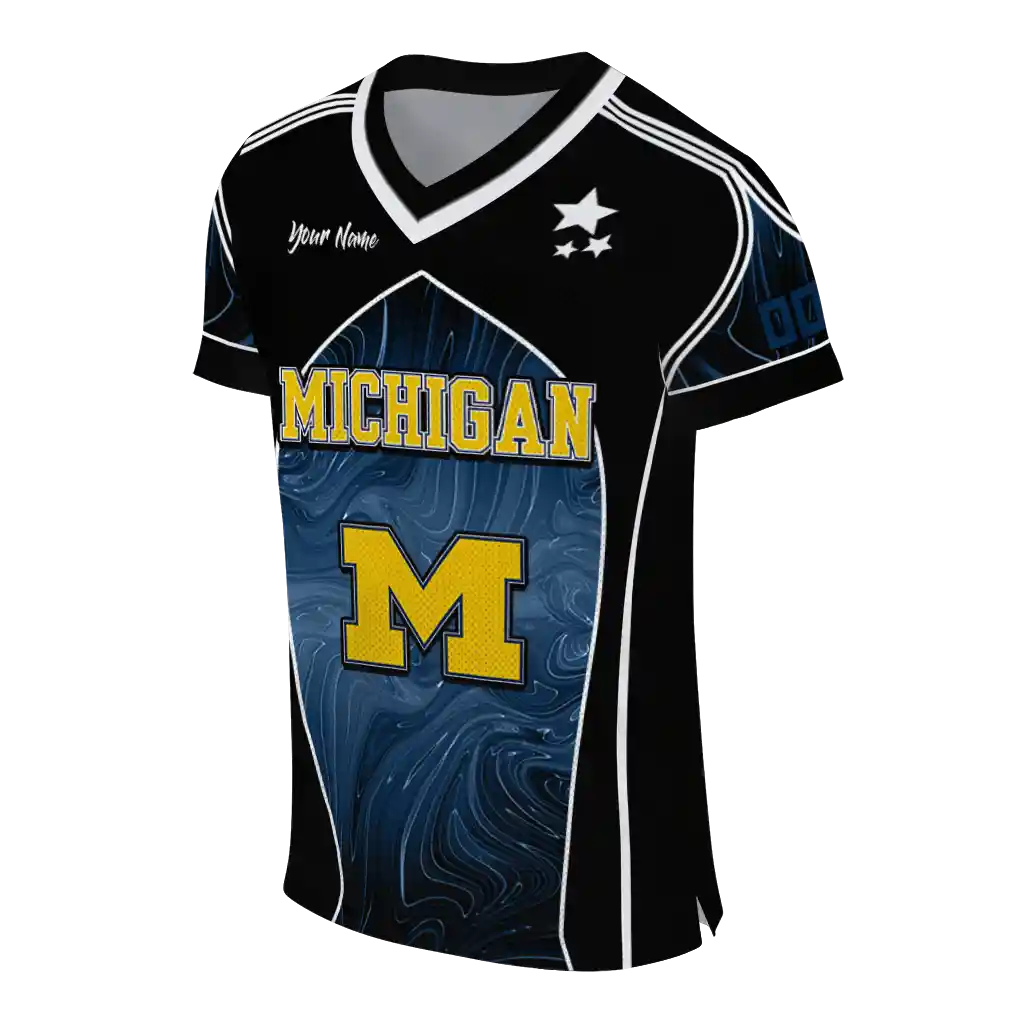 customized michigan wolverines halftone slant blue black jersey fashion forward customized michigan wolverines halftone slant blue black jersey fashion forward