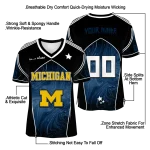 customized michigan wolverines halftone slant blue black jersey best selling