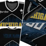 customized michigan wolverines halftone slant blue black jersey best selling
