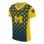 customized michigan wolverines stacked rectangle blue jersey best selling
