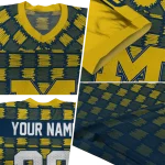 customized michigan wolverines stacked rectangle blue jersey best selling