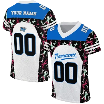 customized middle tennessee blue raiders brushstroke xs white black jersey best selling