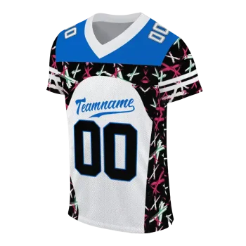 customized middle tennessee blue raiders brushstroke xs white black jersey fashion forward