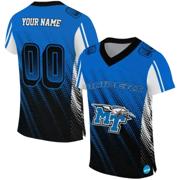 customized middle tennessee blue raiders halftone flow blue black jersey best selling