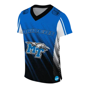 customized middle tennessee blue raiders halftone flow blue black jersey fashion forward