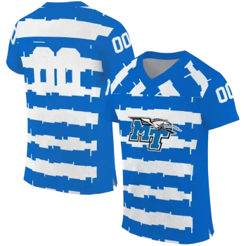 customized middle tennessee blue raiders layered grids blue jersey best selling