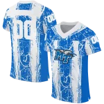 customized middle tennessee blue raiders rugged stripes blue jersey best selling
