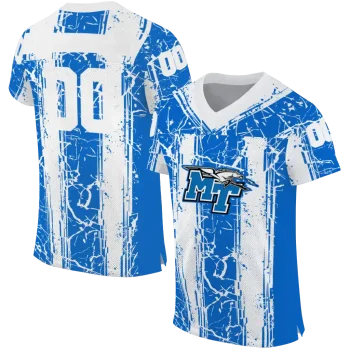 customized middle tennessee blue raiders rugged stripes blue jersey best selling