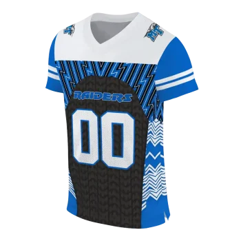 customized middle tennessee blue raiders tire arrows blue black white jersey fashion forward