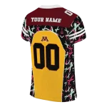 customized minnesota golden gophers brushstroke xs gold black jersey best selling