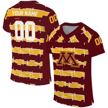 customized minnesota golden gophers layered grids maroon jersey best selling