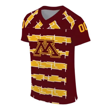 customized minnesota golden gophers layered grids maroon jersey fashion forward