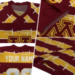 customized minnesota golden gophers layered grids maroon jersey best selling