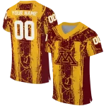 customized minnesota golden gophers rugged stripes maroon jersey best selling