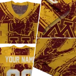 customized minnesota golden gophers rugged stripes maroon jersey best selling