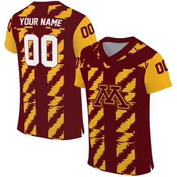 customized minnesota golden gophers stripe block maroon jersey best selling