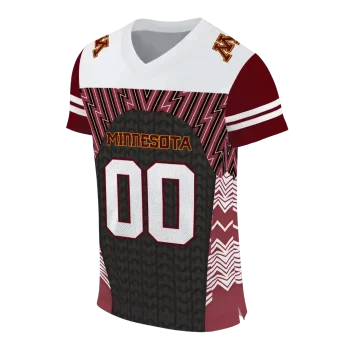customized minnesota golden gophers tire arrows maroon black white jersey fashion forward