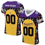 customized minnesota vikings brushstroke xs gold black jersey best selling
