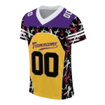customized minnesota vikings brushstroke xs gold black jersey best selling