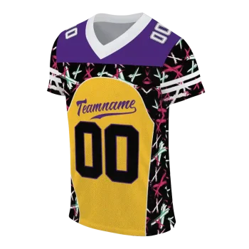 customized minnesota vikings brushstroke xs gold black jersey fashion forward