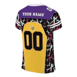 customized minnesota vikings brushstroke xs gold black jersey best selling