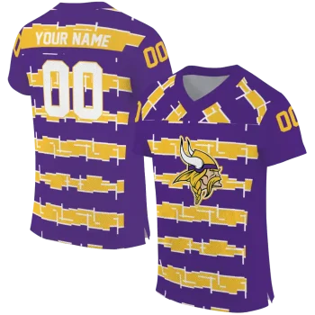 customized minnesota vikings layered grids purple jersey best selling