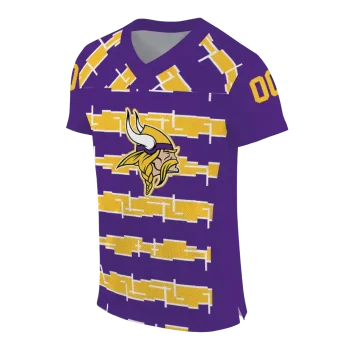 customized minnesota vikings layered grids purple jersey fashion forward