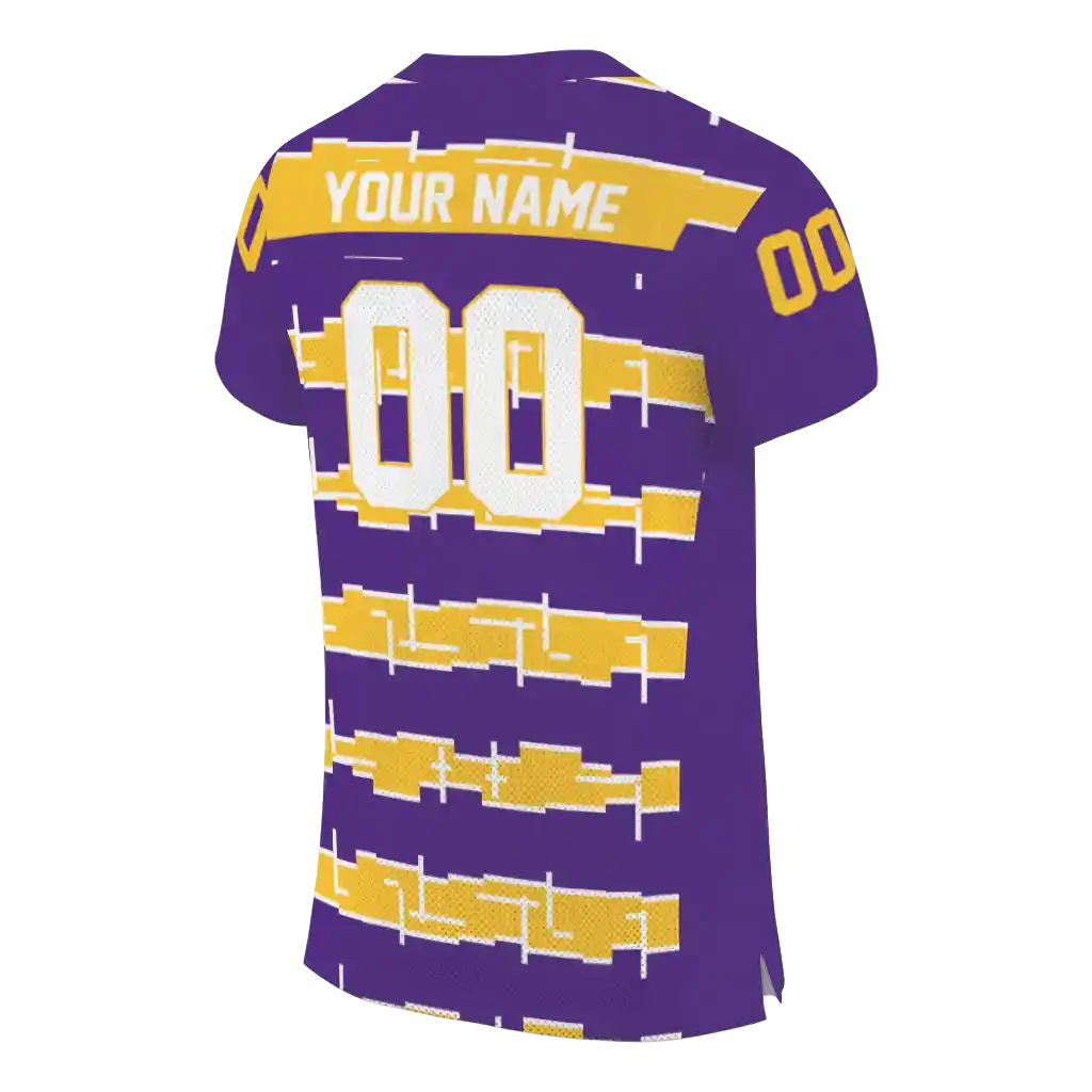 customized minnesota vikings layered grids purple jersey high quality customized minnesota vikings layered grids purple jersey high quality